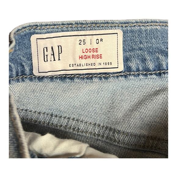Gap Loose High Rise Womens Jeans 25 0 XS Grunge Casual Basic Streetwear - Picture 5 of 7